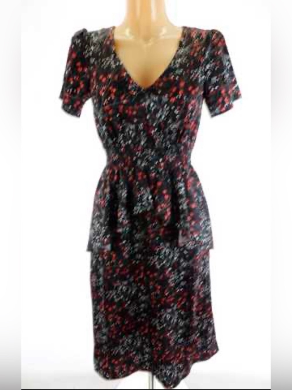 Disturbia ROSE TEARS FRILL PEPLUM MIDI DRESS UK8/US4/EU36 - Picture 7 of 7